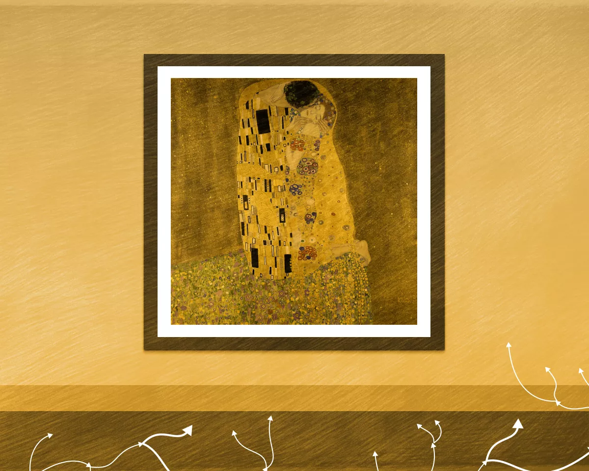 Oases_put_for_sale_NFT_paintings_“The Kiss”_Gustav_Klimt_2